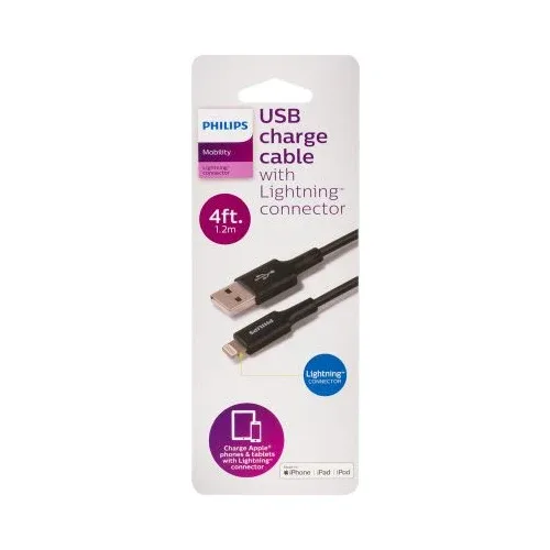 Philips USB-A to Lightning™ 4ft. Charging Cable