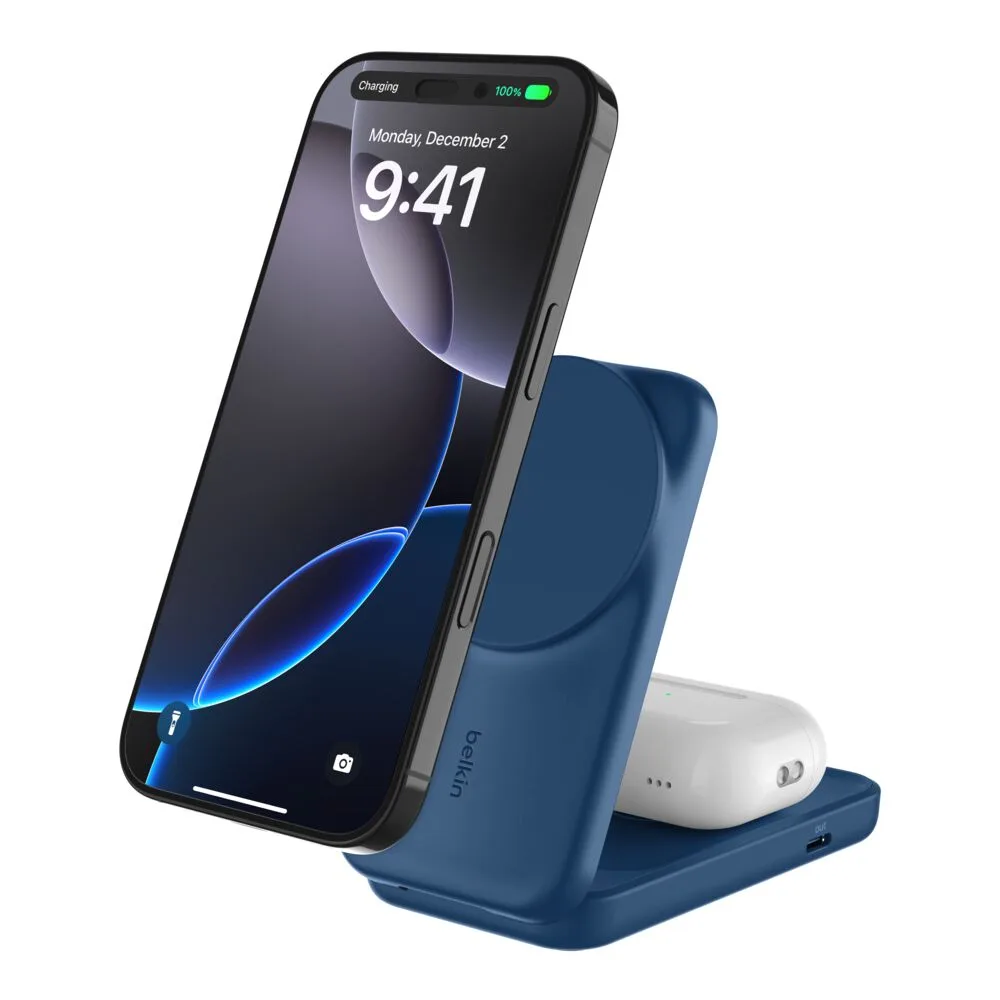 Belkin UltraCharge 2-in-1 Foldable Magnetic Wireless Charger (Qi2 25W)